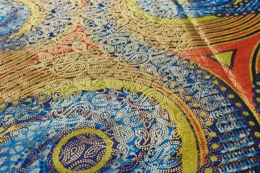 Preview: BLUE TORNADO GOLD METALLIC-Osikani Stoff